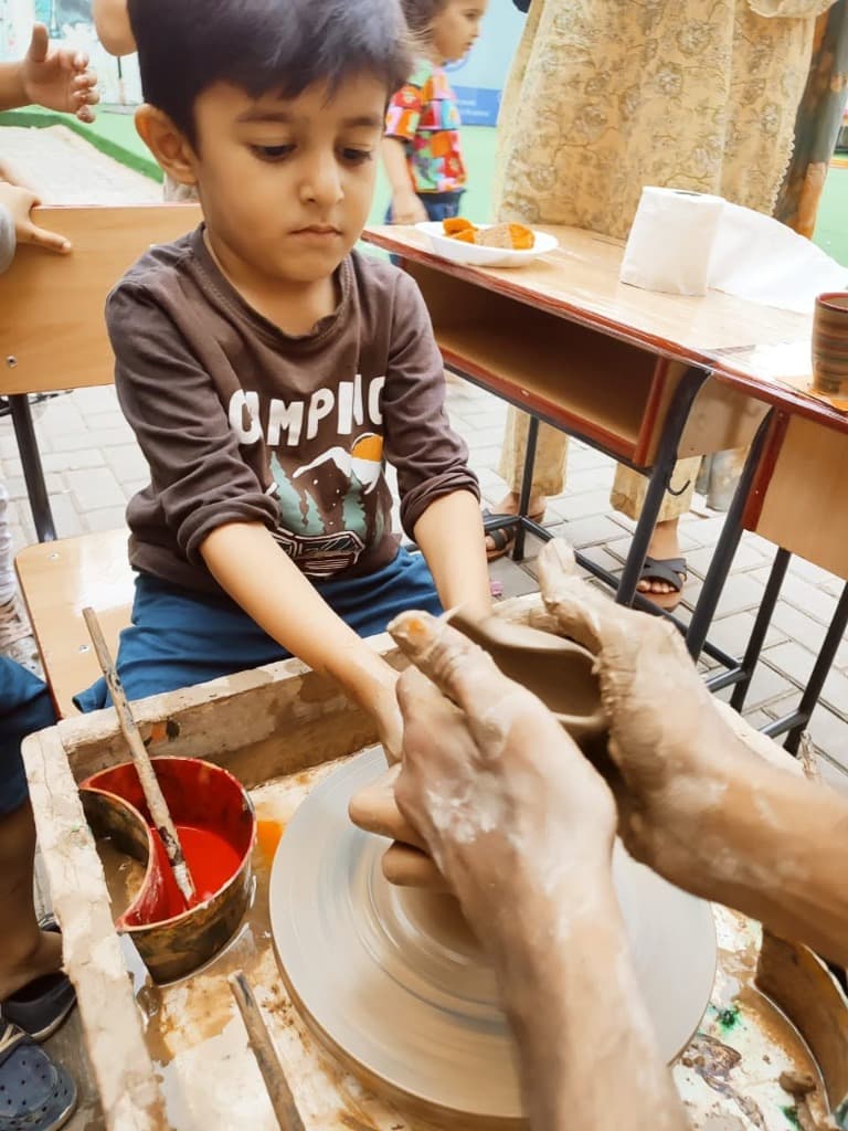 Clay pottery throwing demonstration